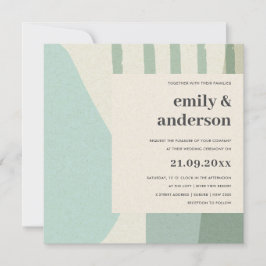 MODERNE ABSTRAKTE WASCHBLAU KÜNSTLERISCHE WEDEN EINLADUNG