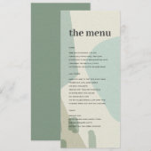 MODERNE ABSTRAKTE WASCHBLAU KÜNSTLERISCHE WEDEN MENÜKARTE (Vorne/Hinten)