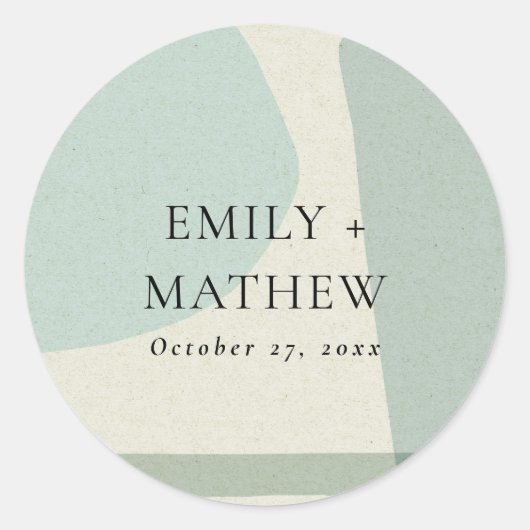 MODERNE ABSTRAKTE WASCHBLAU KÜNSTLERISCHE WEDEN RUNDER AUFKLEBER (Vorderseite)