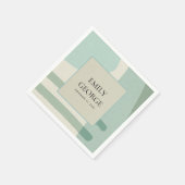 MODERNE ABSTRAKTE WASCHBLAU KÜNSTLERISCHE WEDEN SERVIETTE (Ecke)