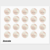 MODERNE ABSTRAKTE WASSER CHIC BLUSH PINK KRAFT WED RUNDER AUFKLEBER (Blatt)