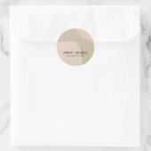 MODERNE ABSTRAKTE WASSER CHIC BLUSH PINK KRAFT WED RUNDER AUFKLEBER (Tasche)