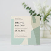 MODERNE, ABSTRAKTE WASSERFÄHIGKEIT VERLOBUNG EINLADUNG (Stehend Vorderseite)