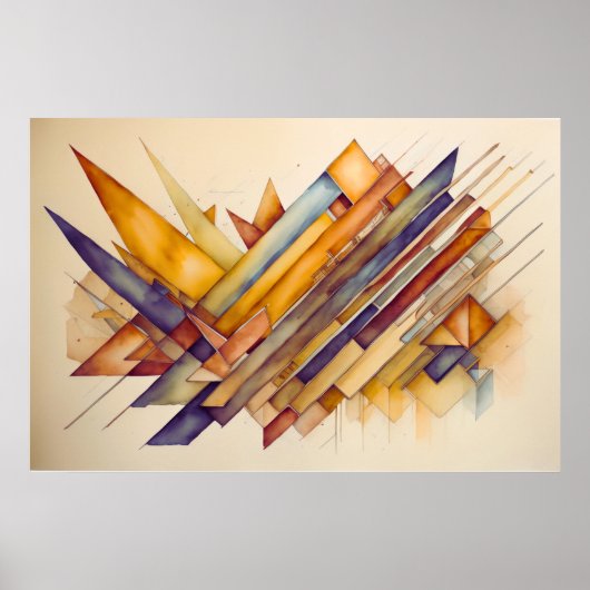 Moderne Abstrakte Wasserfarbe 3:2 Poster (Vorne)