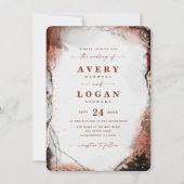 Moderne Abstrakte Wasserfarbe bei Hochzeiten von H Einladung (Vorderseite)