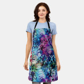 Moderne Abstrakte Wasserfarbe Blau Weiße Gefärbte  Schürze (Getragen)