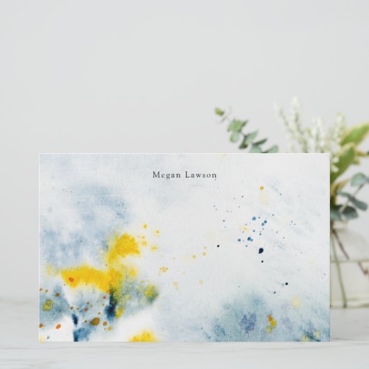 Moderne Abstrakte Wasserfarbe Briefpapier (Stehend Vorderseite)