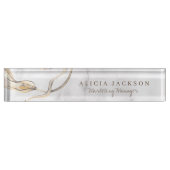 Moderne abstrakte Wasserfarbe graugewaschen Namensplakette (Vorderseite)