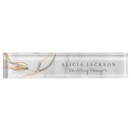 Moderne abstrakte Wasserfarbe graugewaschen Namensplakette (Vorderseite)