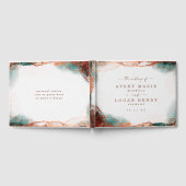 Moderne Abstrakte Wasserfarbe Terra Cotta Wedge Gästebuch (Voll)