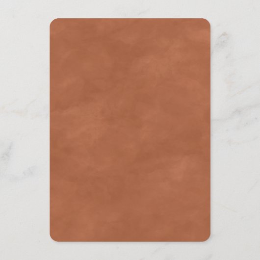 Moderne Abstrakte Wasserfarbe Terra Cotta Wedge Menükarte (Rückseite)