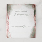 Moderne Abstrakte Wasserfarbe Terra Rosa Hochzeit Platzkarte (Außenseite Aufgefaltet)