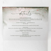 Moderne Abstrakte Wasserfarbe Terra Rosa Pink Hoch Dreifach Gefaltete Einladung (Innen Erste Seite)