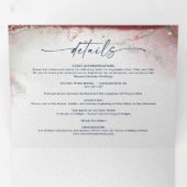 Moderne Abstrakte Wasserfarben Burgund & Navy Hoch Dreifach Gefaltete Einladung (Innen Erste Seite)