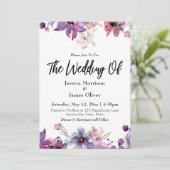 Moderne Abstrakte Wasserfarben Florals Die Hochzei Einladung (Stehend Vorderseite)