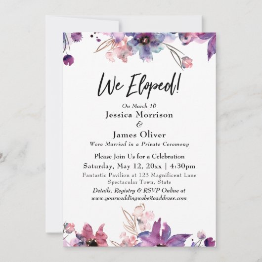 Moderne Abstrakte Wasserfarben Florals Wir haben g Einladung (Vorderseite)