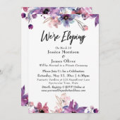 Moderne Abstrakte Wasserfarben Florals Wir sind da Einladung (Vorne/Hinten)