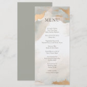 Moderne Abstrakte Wasserfarben-Goldhochzeit Menükarte (Vorne/Hinten)