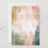 Moderne Abstrakte Wasserfarben Pinselstriche Hochz Einladung (Rückseite)