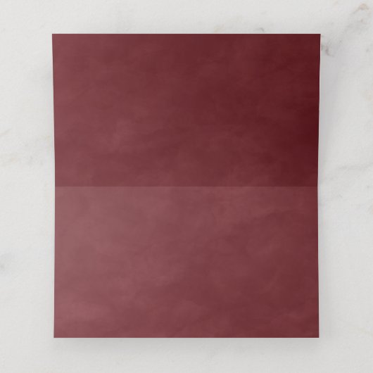 Moderne Abstrakte Wasserfarben Red Aqua & Gold Hoc Platzkarte (Innenseite Aufgefaltet)