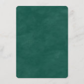 Moderne Abstrakte Wasserfarben Smaragdgrüne Hochze Menükarte (Rückseite)