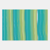 Moderne Abstrakte Wasserfarben Streifen Geschenkpapier Set (Vorderseite 3)