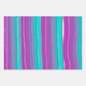 Moderne Abstrakte Wasserfarben Streifen Geschenkpapier Set (Vorderseite 2)