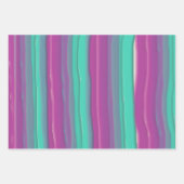 Moderne Abstrakte Wasserfarben Streifen Geschenkpapier Set (Vorderseite)