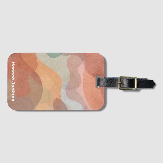 Moderne Abstrakte Wasserfarbenwelt - Anfängliche R Gepäckanhänger (Vorderseite (Horizontal))