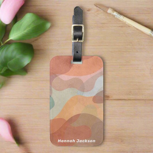 Moderne Abstrakte Wasserfarbenwelt - Anfängliche R Gepäckanhänger