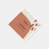 MODERNE, ABSTRAKTE WASSERKRAFT TERRACOTTA WEDD SERVIETTE (Ecke)