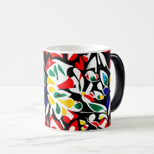 Moderne Abstrakte Wassertropfen | Vibrant Geometri Verwandlungstasse (VorderseiteRechts)