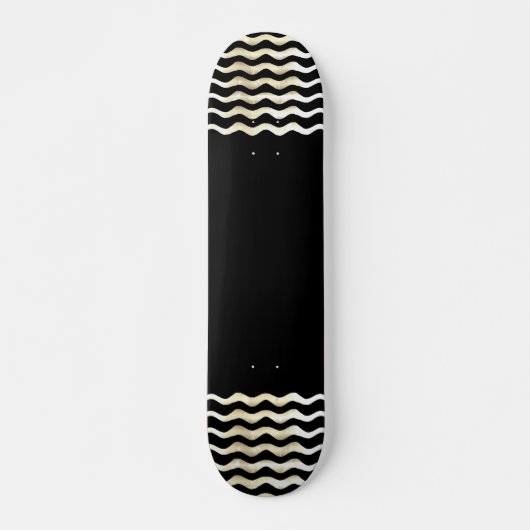 Moderne Abstrakte Waves auf schwarz Skateboard (Vorne)