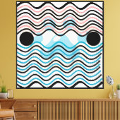 Moderne Abstrakte Wavy Lines Leinwand (Insitu (Wohnzimmer))