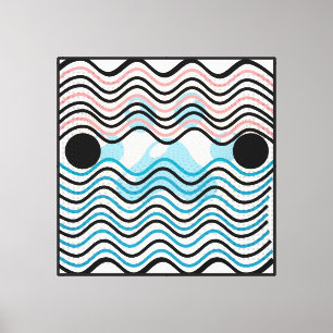 Moderne Abstrakte Wavy Lines Leinwand