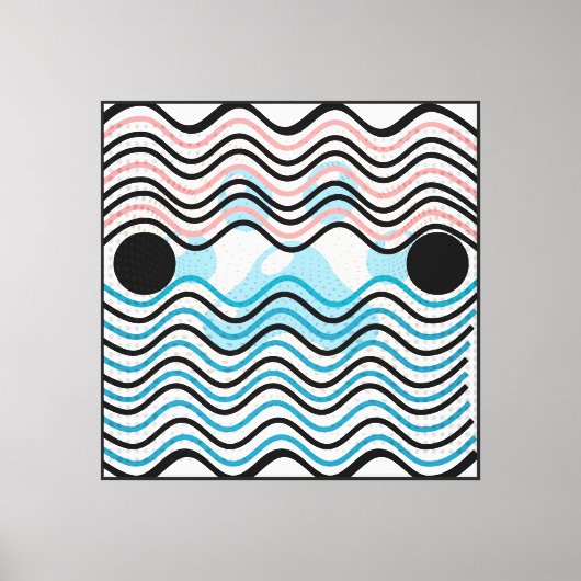 Moderne Abstrakte Wavy Lines Leinwand (Vorderseite)