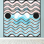 Moderne Abstrakte Wavy Lines Leinwand (Insitu (Holzboden))