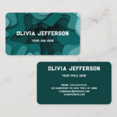 Moderne Abstrakte Wavy Lines Visitenkarte (Vorne/Hinten)