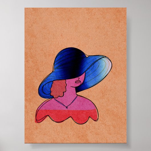 Moderne abstrakte weibliche Porträtkunst Poster (Vorne)