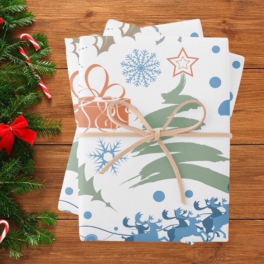 Moderne Abstrakte Weihnachten Geschenkpapier Set