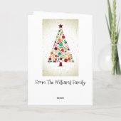 Moderne Abstrakte Weihnachtsbaumfamilie Karte (Rückseite)