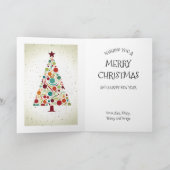 Moderne Abstrakte Weihnachtsbaumfamilie Karte (Innenseite)