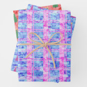 Moderne Abstrakte Weihnachtsbaummuster Wasserfarbe Geschenkpapier Set (Beispiel)