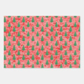 Moderne Abstrakte Weihnachtsbaummuster Wasserfarbe Geschenkpapier Set (Vorderseite 3)