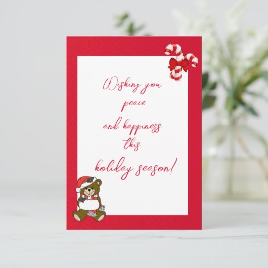 Moderne Abstrakte Weihnachtskarte in Rot-Weiß (Stehend Vorderseite)