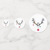 Moderne abstrakte Weihnachtsrinder in weißem Rot Konfetti (Rückseiten)