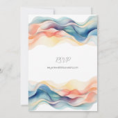 Moderne Abstrakte Wellenhochzeit Einladung (Rückseite)