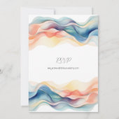 Moderne Abstrakte Wellenhochzeit Einladung (Rückseite)