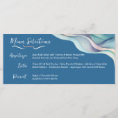 Moderne Abstrakte Wellenhochzeit Menükarte (Rückseite)