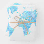 Moderne abstrakte Weltkarte Geschenkpapier Set (Beispiel)